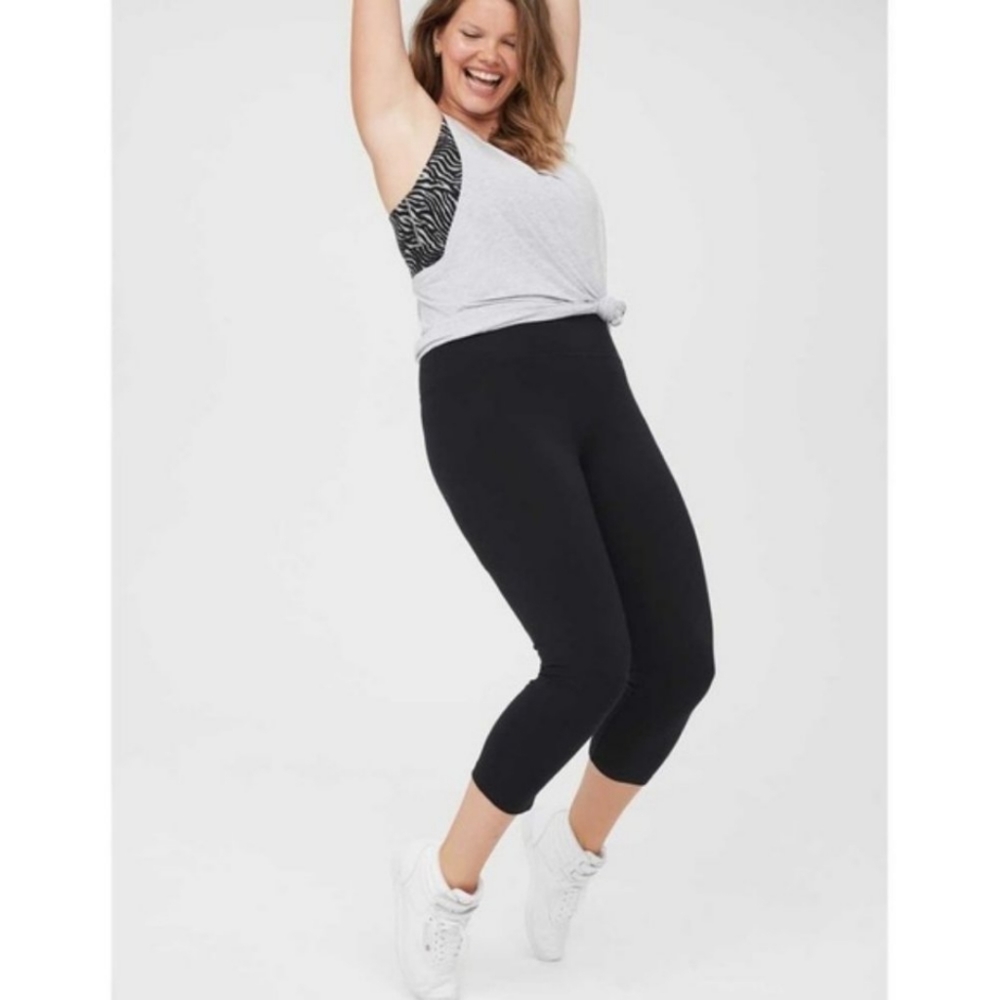Aerie Chill Play Move Leggings Black Cropped XXL